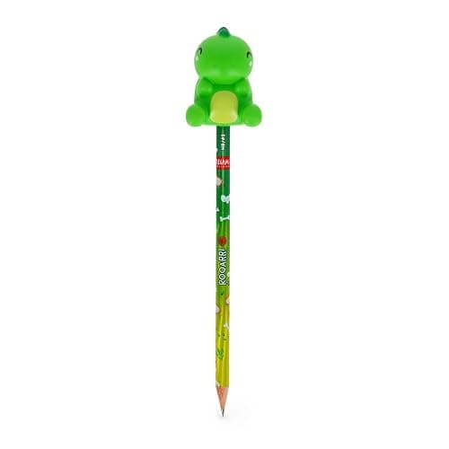 LEGAMI Rooarrr! Crayon avec dinosaure squishy | Crayon HB avec embout dinosaure | Crayon graphite effaçable au design dinosaure | Fournitures de papeterie pour l'école, l'étude et le bureau - Image 1