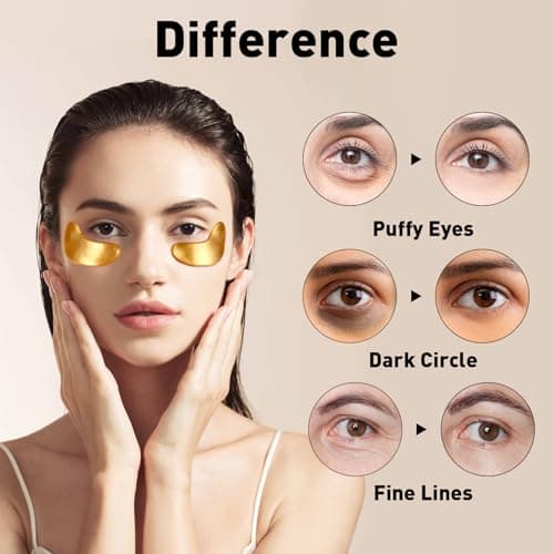 CHMI Under Eye Patches (50 Pairs) - 24K Gold Eye Patches for Puffy Eyes, Dark Circles, EyeBags and Wrinkles, Collagen Skin Care Products, Beauty & Personal Care thumbnail 4