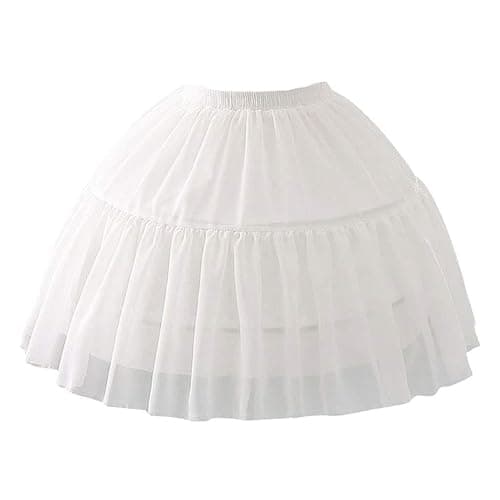 only y Jupon Vintage Petticoat für Hochzeit - Crinoline Unterrock für Damen und Mädchen Kurzer Stil - 2-Kreise 2-Lagen (Weiß) - Image 1
