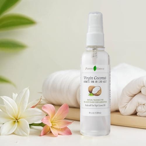 Virgin Coconut Linen and Room Spray, Natural Aromatic Mist Made with Pure Virgin Coconut Oil, Relax Your Body & Mind, Perfect as a Bathroom Air Freshener Odor Eliminator thumbnail 5