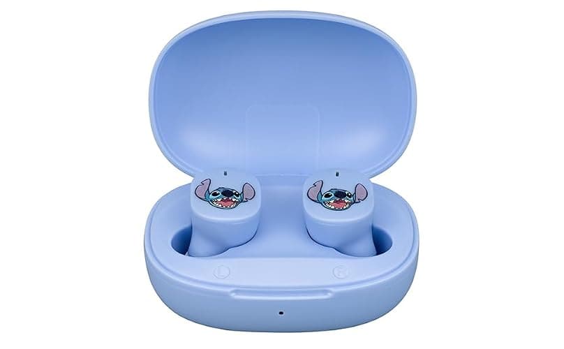 eKids Disney Stitch Wireless Earbuds with Microphone, Bluetooth Earbuds with Charging Case for Ear Buds, Designed for School, Home, or Travel - Image 1