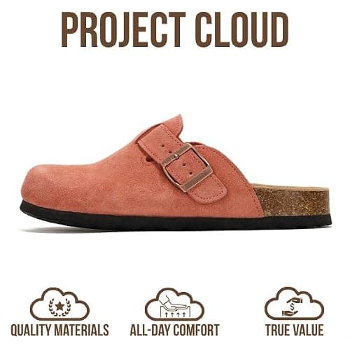 Project Cloud Genuine Leather Footbed Clogs for Women - Memory Foam Arch Support Slippers for Women - Trendy Slip-ons Women's Mules & Clogs Sandals (Benton) thumbnail 4