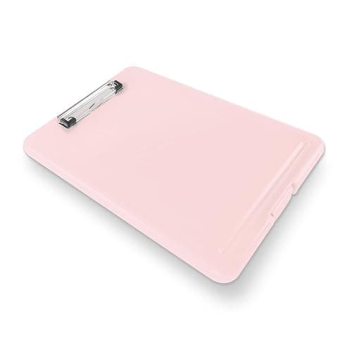 Clipboard with Storage Slim Folding for Nursing, Teachers, Coaches & Office, Plastic Heavy Duty with Pen Holder (9.5” x 13.5”) (Light Pink) thumbnail 6