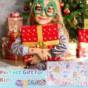 Temporary Glitter Tattoo Kit for Kids & Adults, LCDGTJ 42 Glitter & 6 Fluorescent Color, 209 Stencils, 4 Glue, 5 Brushes, 1 Diamond Sticker, Safe & Easy Removal Face Body Art Birthday Party Supplies thumbnail 9