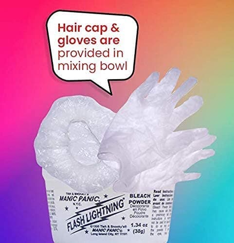 MANIC PANIC Blue Lightning Hair Bleach Kit - 30 Volume Developer + Bleach Powder Hair Lightener Lifts up to Five Levels And Eliminates Orange Tones - Vegan And Cruelty Free thumbnail 5