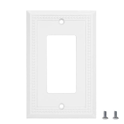 Henne Bery Sunken Pearls Heavy Duty Decorative Wall Plate Switch Plate Outlet Cover (Single Decorator, 2 Pack, White) thumbnail 7