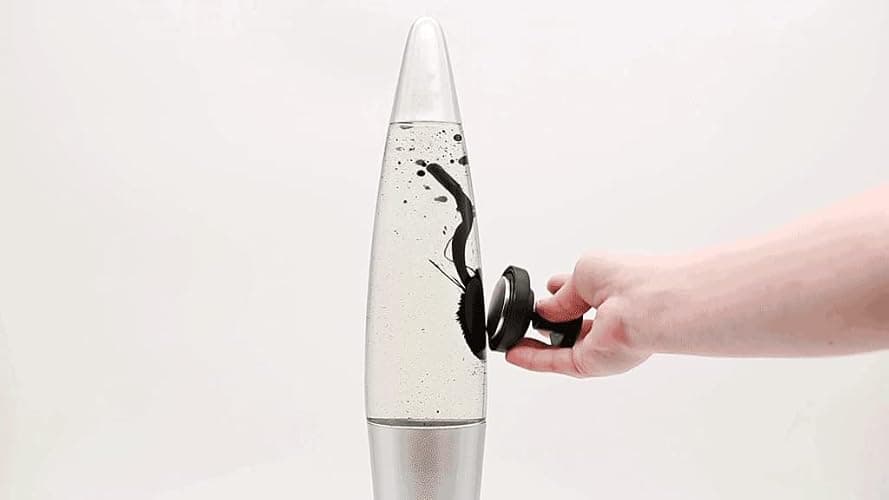 Inspired Designs Retro Rocket Ship Ferrofluid Lava Lamp with Magnetic Black Wax and Clear Liquid, 15 inch thumbnail 5
