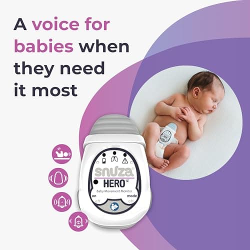 Snuza Hero Baby Monitor: Alerts If No Movement Detected, Gentle Vibration Pre-Alerts, Attaches to Diaper, No WiFi/Bluetooth, Medical Grade Material. Safer Sleep for Babies, Better Sleep for Parents. thumbnail 6