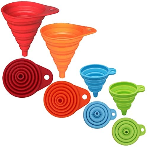 KongNai Kitchen Funnel Set 4 Pack, Small and Large, Kitchen Gadgets Accessories Foldable Silicone Collapsible Funnels for Filling Water Bottle Liquid Transfer Food Grade thumbnail 4