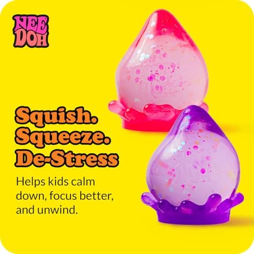 Needoh Dream Drop - Sensory Squishy Fidget Toy, Stress Relief, Soft & Stretchy with Sparkle Filling, Includes Translucent Splash Base, 3 Assorted Colours, Compact Size, 1 Cube per Pack thumbnail 7