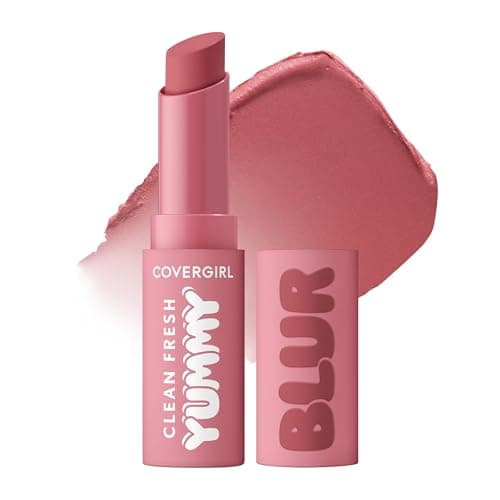COVERGIRL Clean Fresh Yummy Blur Lipstick, Blurring Effect, Matte Lip Color, Fresh Pear Flavored, Vegan Formula - 140 Into the Blur (Mauvy Pink) - Image 1