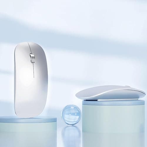 Uiosmuph U30 Souris Bluetooth, Trois Modes sans Fil (BT5.1 USB) silencieuse Rechargeable Portable pour Mac/Ordinateur/Linux/Android, Argent thumbnail 2