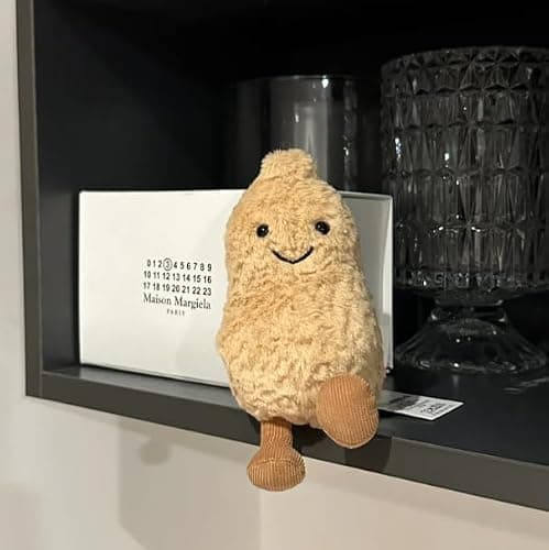 Maomoto Plush Peanut Soft Toy, 5.9‘’ Peanut Plush Doll for Children, Beige Fluffy Stuffed Doll with Feet, Cute Smiling Plush Doll Gift for Birthday and Valentine's Day thumbnail 6