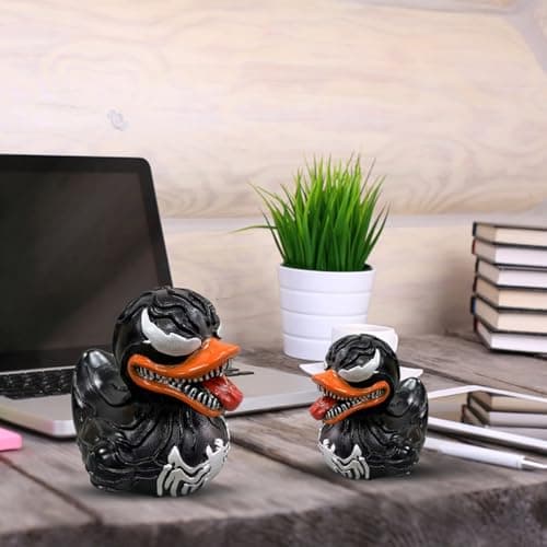 Shilkare Resin Alien Duck, Unique Gothic Gifts & Collectibles, Dark Resin Duck Rubber Novelty Ornament Decorative Duck Figurine for Desktop Home Office Halloween Decor (A) thumbnail 3