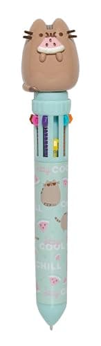 Grupo Erik Pusheen Pen, 10 in 1 Ballpoint Pen With 3D Pusheen Topper | Kawaii Pen | Multicoloured Pen | Pusheen Gift - Kawaii Stationery - Image 1