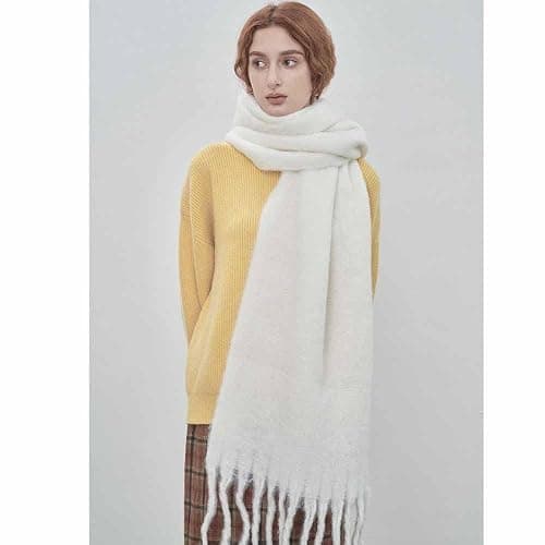 OUNIYA Large Chunky Scarf Oversized Fluffy Scarves Blanket Big Wool Thick Winter Warm thumbnail 3