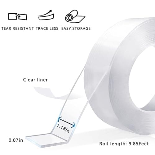 SPLASHGRIP Double Sided Tape Heavy Duty Removable Nano Tape Multipurpose Mounting Tape for Poster Carpet Picture Hanging Strip Rug WallCarpets Outdoor Home Office (9.85 Feet) thumbnail 2