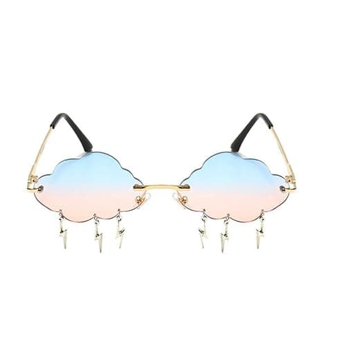 ENTHYI Cloud lightning Sunglasses for Women/Men Rimless Wave Glasses Eyewear for Party Rimless Sun glasses thumbnail 2
