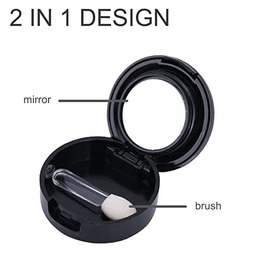 Black Eyeshadow Matte Eyeshadow, Black Eye Make-Up Pressed Fine Powder Palette Eyeshadow High Pigment Longlasting Sweatproof Single Eye Shadow With Mirror And Brush For Performance (Black) - Black thumbnail 3