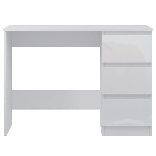 FWStyle Modern White Gloss 3 Drawer Dressing Table Home Office Desk Scandinavian Style Matt Frame thumbnail 4