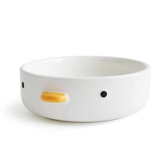 PURROOM Funny Cute Duck 6'' Salad Bowl, Handmade Glaze Chick Safety Ceramics Flat Bottomed Bowl, Home Family, Friend. - Image 1