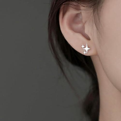 Sterling Silver Post Earrings Star Stud Earrings for Women Teen Trendy Hypoallergenic Small Post Pierced Studs Earrings Jewelry Gifts thumbnail 3