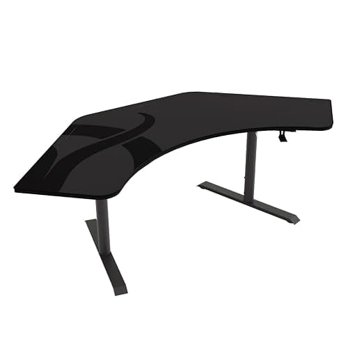 Arozzi Arena Angelo L Shaped GamingDesk, PC Gaming Desk L Shape, Height Adjustable L Shaped Standing Desk for Home Office, Computer Desk with Full Coverage Mouse Pad (Gun Metal) thumbnail 7