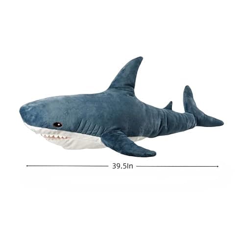 39.5-inch Plush Shark Toy Pillow, Giant Shark Stuffed Animal,Soft Shark Cushion Pillow Shark Plush Pillows,Chubby Stuffed Shark Toy - Children s Boys and Girls Room Decoration Bedtime Gift (Blue) thumbnail 3