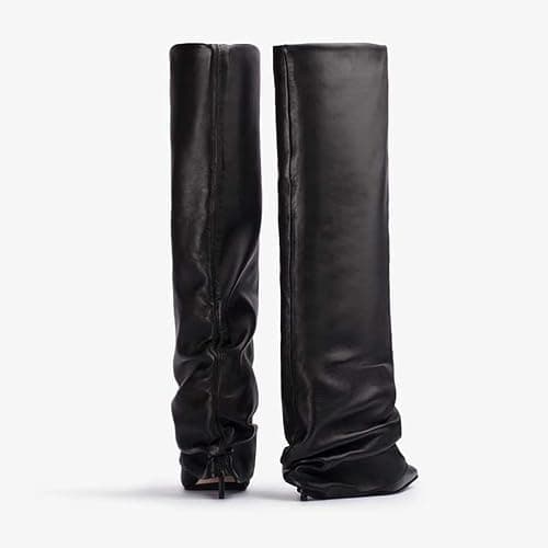 Women's Slip-On High Heel Knee High Boots for Fall Winter - Mid Calf Fashion for Date Nights, Office, Daily Wear thumbnail 4