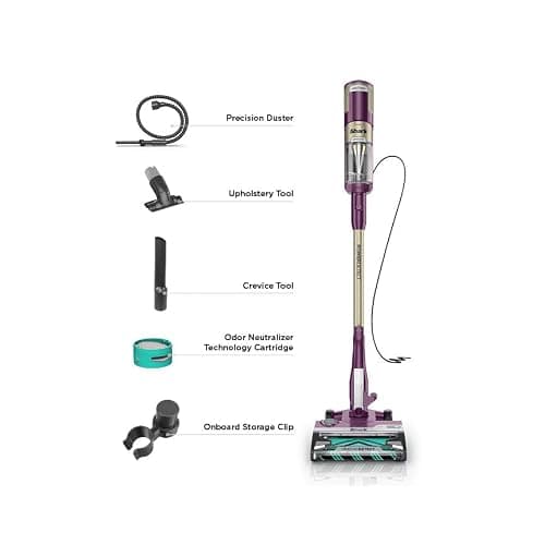 Shark POWERDETECT Ultra-Light Corded Stick Vacuum with DuoClean Technology, Self-Cleaning Brushroll for No Hair Wrap, Anti-Allergen Complete Seal, and Odor Neutralizer Technology, Purple, HZ4001AMZ thumbnail 9