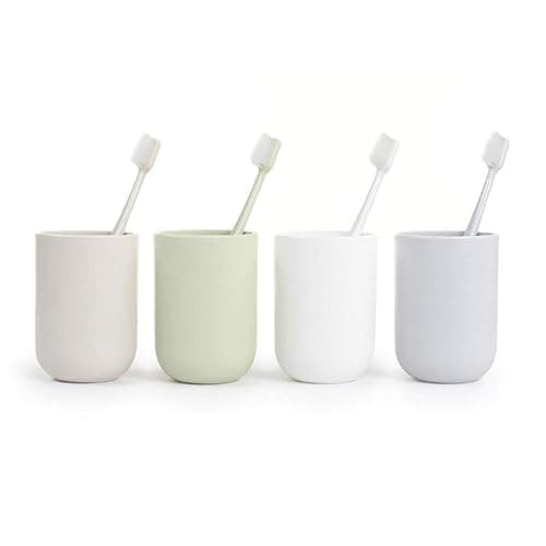 UVIVIU Toothbrush Cup, Bathroom Cup, Toothbrush Holder, Bathroom Tumbler, Plastic, 350ml (White) thumbnail 4
