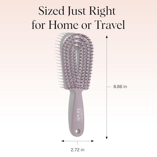 Kitsch Detangler Brush – Flexible Curly Hair Brush for Women, Men & Kids | Detangling Hairbrush with Bendable Frame and Ultra-Smooth Bristles for Wet or Dry Strands - Soft Violet thumbnail 5