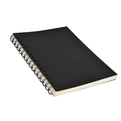 4 Pack A5 Sketchbook, Spiral Cover Blank Page Sketch Book Sketch Pad, Kraft Cover Sketch Drawing Pad Art Book, 50 Sheets Blank Paper Sketch Book for memos, Painting and Graffiti(Black) thumbnail 7
