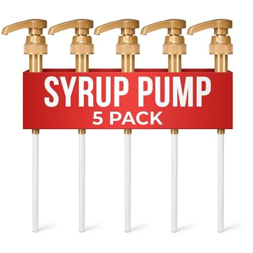 Pumps for Syrup Bottles 5 Pack - 9.25" Closed/11.54" Open Coffee Syrup Dispenser Pump - Lockable Mechanism, Fits Various 25.4 oz Bottles, Easy to Use & Clean, Suitable for Liquids, Pastes & Sauces - Image 1