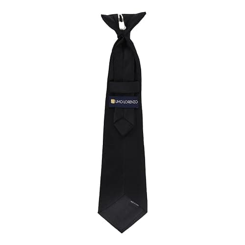 Umo Lorenzo Boys Clip on Tie Solid Neck Tie for Infants, Kids and Teens Up to 15 Years Old thumbnail 9