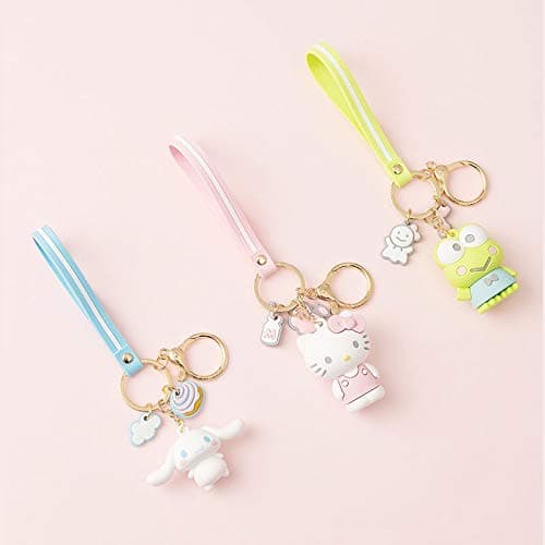 Cute Keychain Kawaii Anime Keychain, Hello Kitty, My Melody,Kuromi,Keroppi, Badtz-Maru, Cinnamoroll, Pompompurin - Hello Kitty thumbnail 6