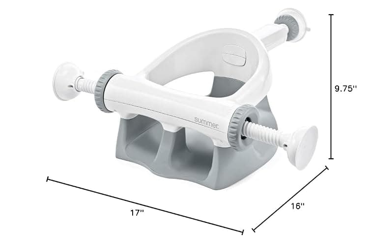Ingenuity My Bath Seat for Sit-Up Baby Bathing, Sure & Secure Suction Cups, ASTM Safety Tested & Approved, Backrest for Assisted Sitting, Easy Setup & Storage, Gray thumbnail 3
