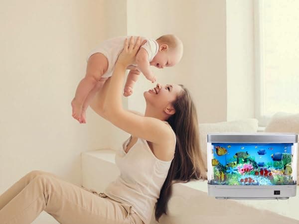 Lightahead Sensory Artificial Aquarium Lamp – LED Virtual Fake Fish Tank with Moving Marine Life Animation Ocean in Motion– Relaxing Ocean Scene Night Light for Kids and Adults (Marine Life A) - Marine Life A thumbnail 8