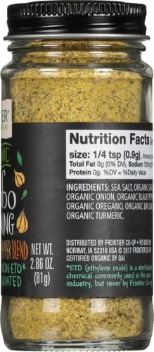 Frontier Herb Adobo Seasoning Blend, Non Irradiated, 2.86 Ounces (Pack Of 12) thumbnail 11