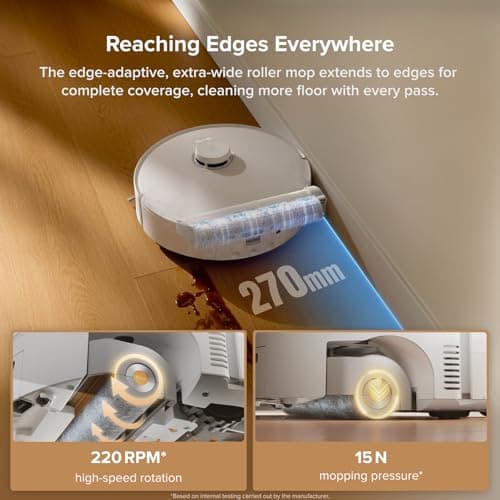 roborock Qrevo Curv 2 Flow Robot Vacuum and Mop, SpiraFlow Real-Time Self-Cleaning Roller Mop, 20,000 Pa, Dual Zero-Tangle System, AI Obstacle Avoidance, Heat-Washes & Dries Mop, Carpet Protection thumbnail 3
