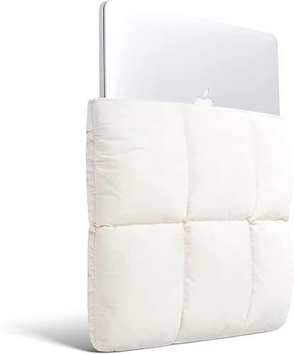 Comfyable Puffy Laptop Sleeve 13 Inch 14 Inch, Quilted Puffer Laptop Carrying Case, Pillow Case Compatible with MacBook Air M4 2025 M3 M2 M1, MacBook Pro M4 Pro/Max, Rice - For 13"-14" Mac Air / Mac Pro M4 M3 M2 M1 - Rice thumbnail 2