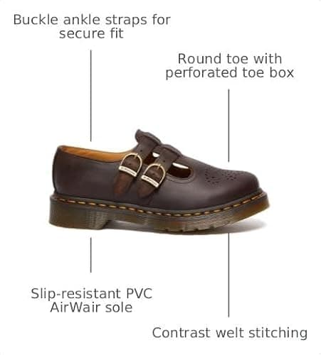 Dr. Martens Women's 8065 Mary Jane Loafers, Dark Brown Crazy Horse, 5 Medium US thumbnail 3