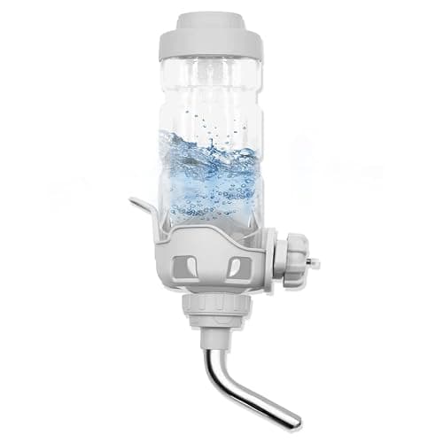 Vannon Dog Water Dispenser for Cage, 34oz Auto Feeding Crate Water Bottle for Dogs, Cats & Rabbits, Pet Nozzle Diameter: 12mm, BPA Free, Grey - Image 1