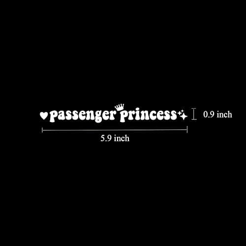 Passenger Princess Sticker Funny Car Stickers Decal Truck Car Accessories for Rearview Mirror Window JDM Vinyl Letter Decals for Men Women Girls Cute Queen - White thumbnail 2