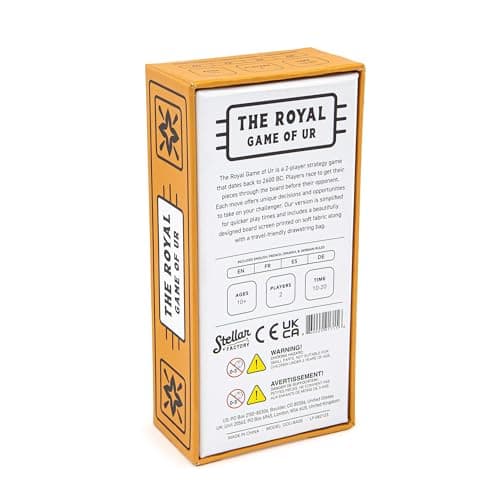 Stellar Factory Royal Game of UR | 5,000-Year-Old Strategy Race Game | Travel-Size with Drawstring Bag | 2 Players, Ages 10+ | 4 Languages thumbnail 6