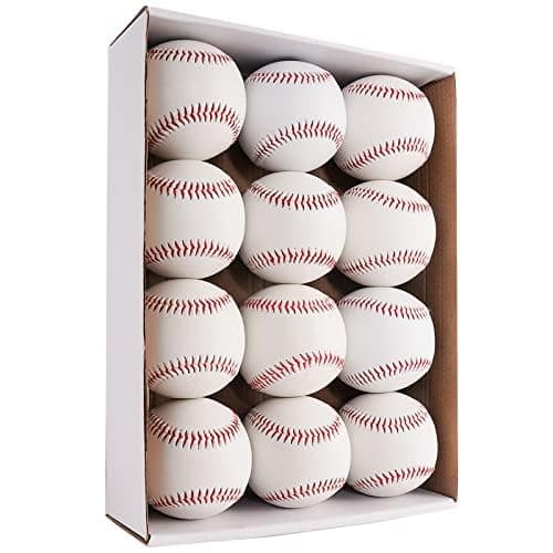 Forcebucket Official Size Practice Training Baseballs 12 Balls Pack Blank Baseball Sports Youth/Adult for League Play, Pitching, Batting, Fielding, Autograph, Gifts(One Dozen) - Image 1
