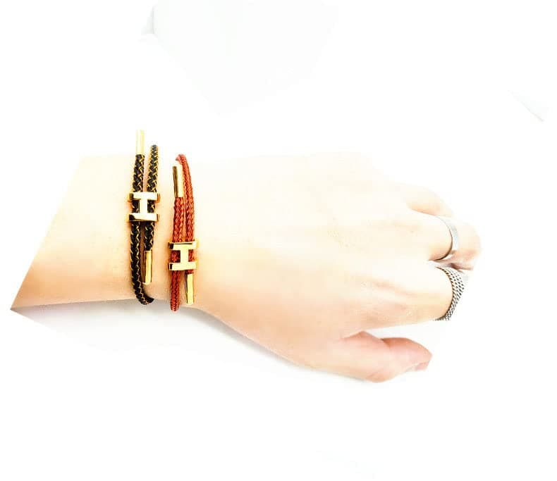 SPOMUNT Bracelets Fashion for Women Adjustable Bracelet, Gold-plated Buckle Design Titanium Steel Wire Rope Jewelry thumbnail 4