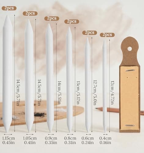 13 Pcs Blending Stumps for Drawing, Paper Blending Sticks Set, Soft Smudge Tool for Sketching, Shading Blending Drawing, Art Supplies for Students, Artists, Beginners Painting Creation thumbnail 3