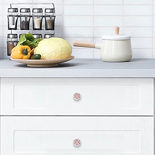 Pshhdgyhs Furniture Decorative Cabinet Drawer Pulls Handles,Kawaii Strawberry Pink Patterns Glass Round Knobs for Wardrobe Dresser Kitchen (4 Pack) thumbnail 7