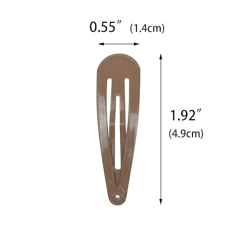40 Counts Colorful Metal Snap Hair Clips 2 Inch Barrettes for Women Accessories (brown) thumbnail 2